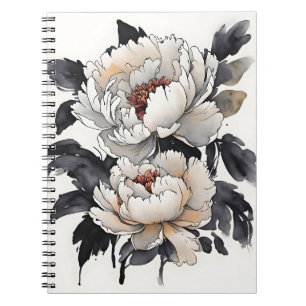 Peony - Watercolor flowers Notebook