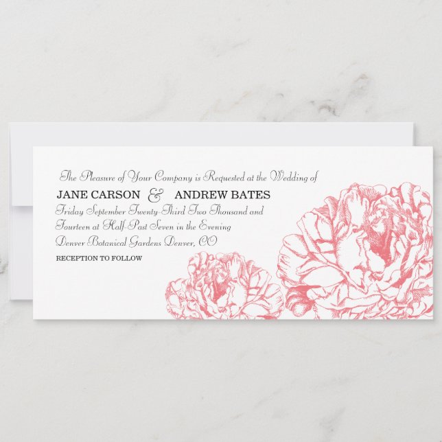 Peony Wedding Invitation (Front)