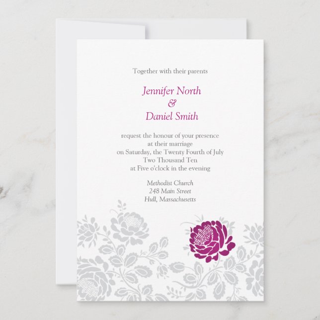 Peony Wedding Invitations (Front)