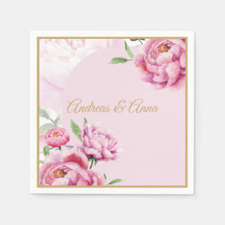 Peony Wedding Napkin