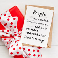 People are like socks, they get mismatched