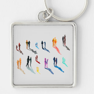 People art watercolor fine art key ring