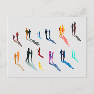 People art watercolor fine art postcard