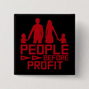 People Before Profit Activism Social Justice Equal 15 Cm Square Badge