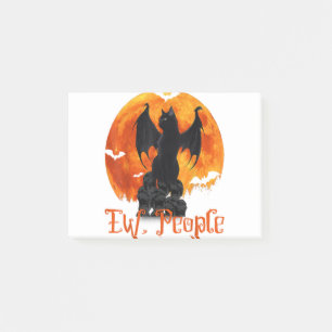 People Black Cat Bat Wings Halloween Post-it Notes