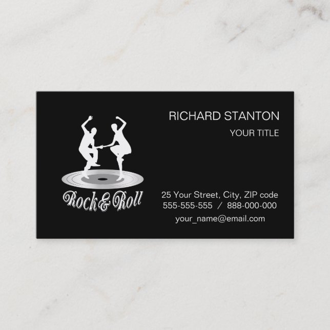 People dancing Rock and roll Business Card (Front)