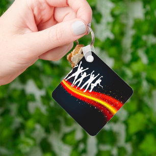 People Dancing Silhouettes Keychain