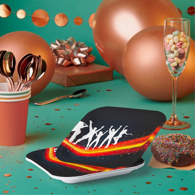 People Dancing Silhouettes Paper Plates (Creator Uploaded)