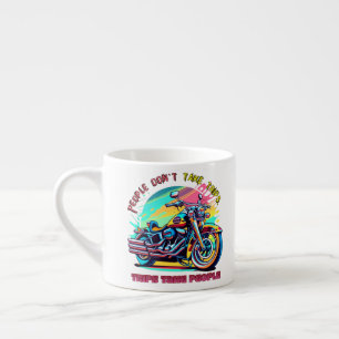 People Don't Take Trips: Vintage Retro Style Bike  Espresso Cup