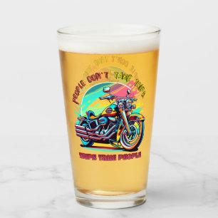 People Don't Take Trips: Vintage Retro Style Bike  Glass