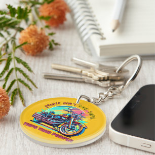 People Don't Take Trips: Vintage Retro Style Bike  Key Ring