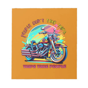 People Don't Take Trips: Vintage Retro Style Bike Notepad
