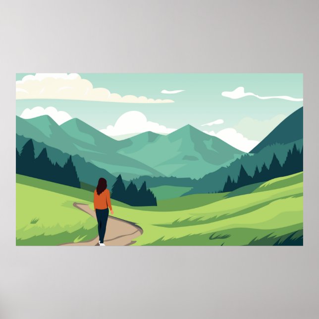 People enjoying landscape poster (Front)