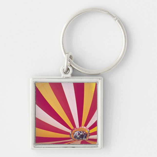 People filling a hot air balloon, Fort Collins, Key Ring (Front)