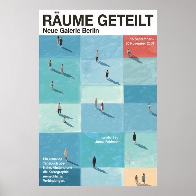 People in Grid Spaces Poster - Modern German (Front)