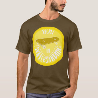 People In Skateboarding Yellow T-Shirt