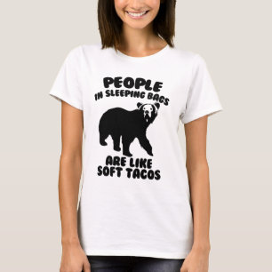 People in Sleeping Bags Camping Humour T-Shirt