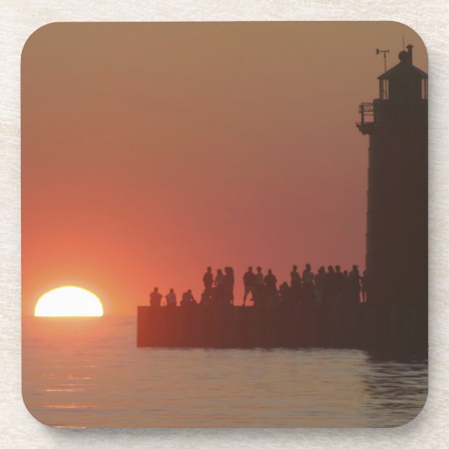 People lighthouse sunset silhouette at South Coaster (Front)