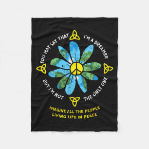 People Living Life In Peace Vintage 80s Hipe Men W Fleece Blanket