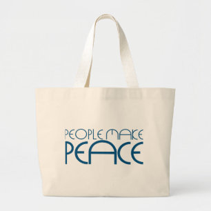 People make peace large tote bag