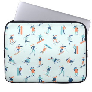 People Moving in the Winter Pattern Laptop Sleeve