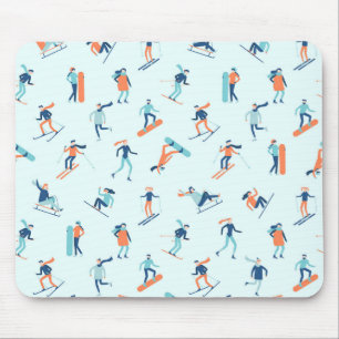 People Moving in the Winter Pattern Mouse Pad