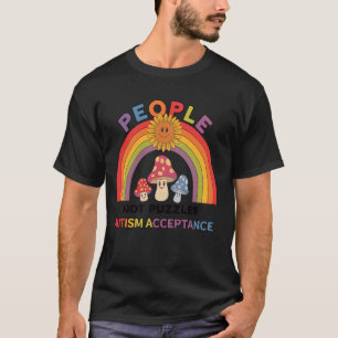 People Not Puzzles Family Autism Awareness Mum Dad T-Shirt