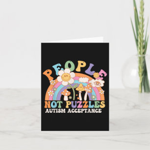 People Not Puzzles Groovy Autism Awareness Neurodi Card