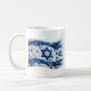 People of Israel flag blossoming in flowers. Mug