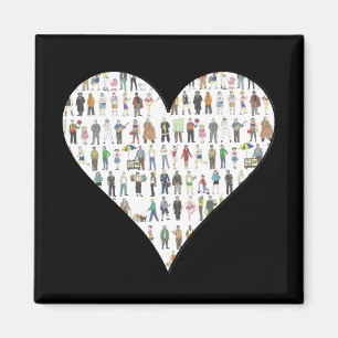 People of NYC New York City Black Heart Magnet