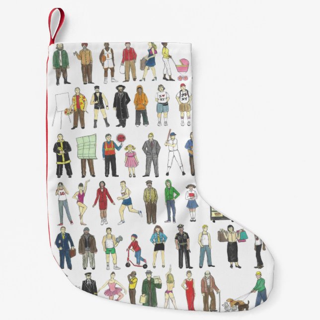 People of NYC New York City NY Citizens Neighbours Small Christmas Stocking (Front)