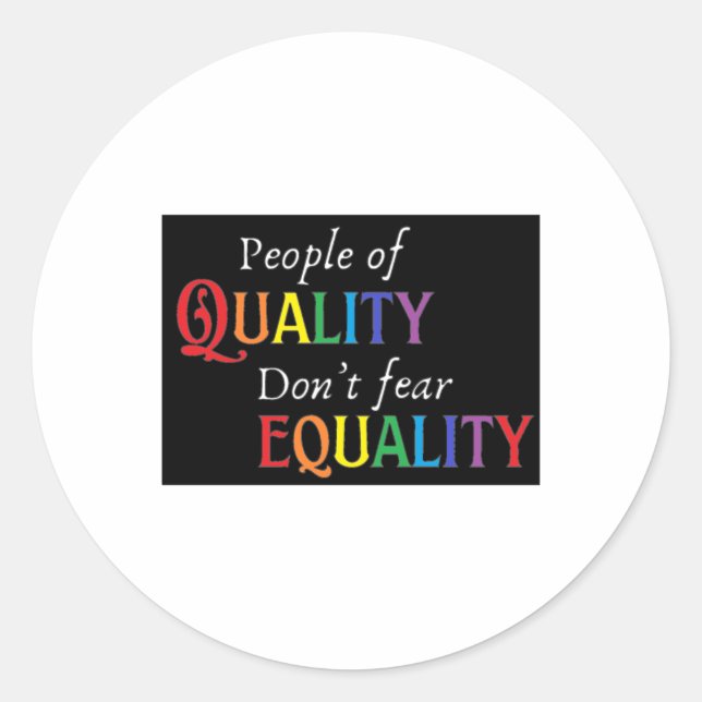 People Of Quality Rainbow On Black Sticker  (Front)