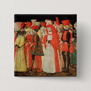 People of the Court of the Sforza Family 15 Cm Square Badge
