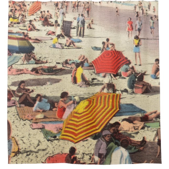 PEOPLE ON BEACH DURING DAYTIME SHOWER CURTAIN (Front)