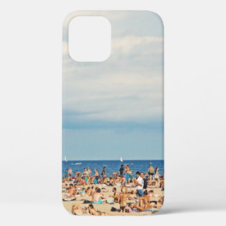 People on brown sand beach iPhone 12 case