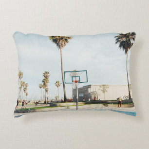 People outside outdoor basketball court decorative cushion