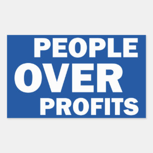 People Over Profits Rectangular Sticker
