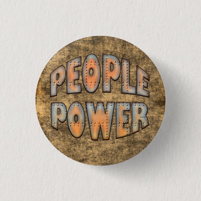 People Power Time for Change Motivation Gift 3 Cm Round Badge (Front)