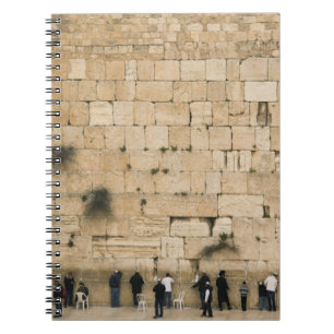 People praying at the wailing wall spiral notebook