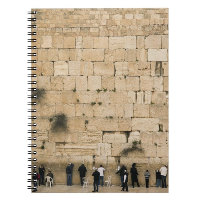 People praying at the wailing wall spiral notebook (Front)