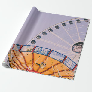 People riding on yoyo ride at daytime wrapping paper