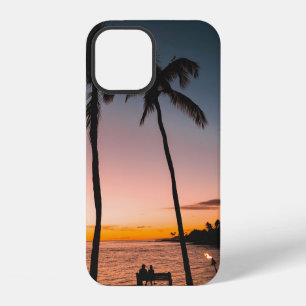 People sitting on beach near sea iPhone 12 case