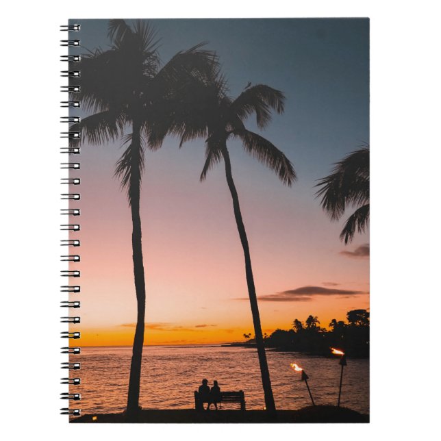 People sitting on beach near sea notebook (Front)