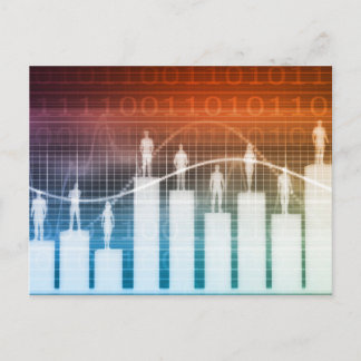 People Standing on a Bar Chart Postcard