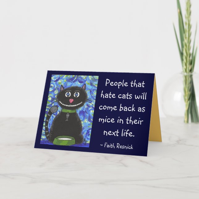 People that hate cats... - greeting card (Front)