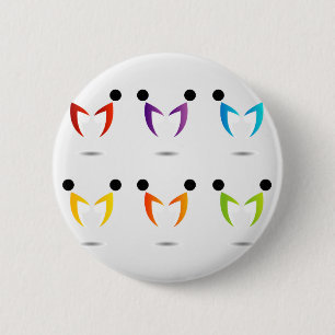 People together showing unity 6 cm round badge