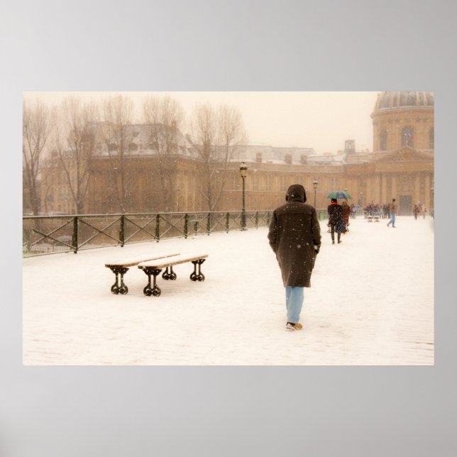People Walking In The Snow Poster (Front)