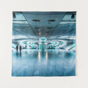 PEOPLE WALKING ON TUNNEL TAPESTRY
