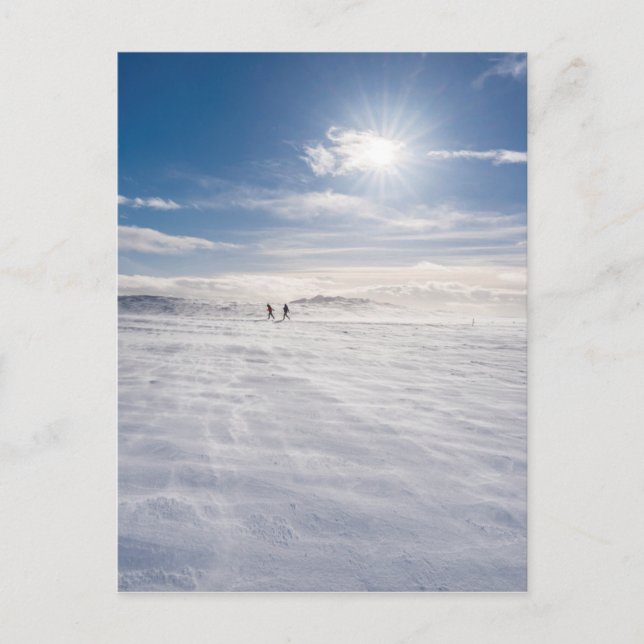People walking over snow, Iceland Postcard (Front)