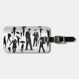 People With Umbrellas Luggage Tag